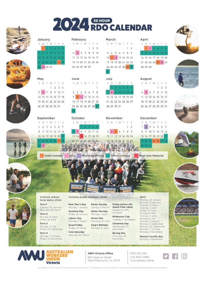 AWU VICTORIA RDO Calendars 2025 The Australian Workers' Union The